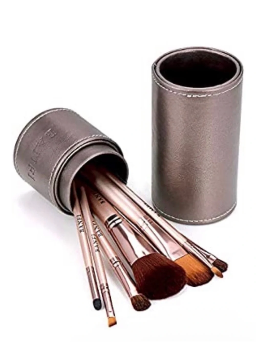 Rose Metallic Makeup Brush Set with Travel Case - 7-Piece